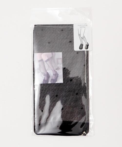 WEGO（ウィゴー）の「WEGO/ドット柄シアーハイソックス（ソックス/靴下・レディース・ブラック・23-25cm）」の3枚目の写真