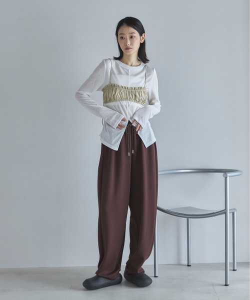 feepur(フェピュール)の「センタースリットシアーロンTee(Tシャツ/カットソー・レディース・ブラック/オフホワイト/ブラウン・MEDIUM)」の16枚目の写真