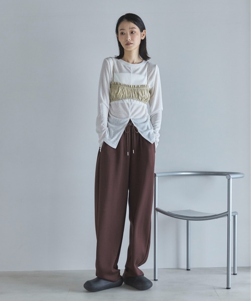 feepur(フェピュール)の「センタースリットシアーロンTee(Tシャツ/カットソー・レディース・ブラック/オフホワイト/ブラウン・MEDIUM)」の18枚目の写真