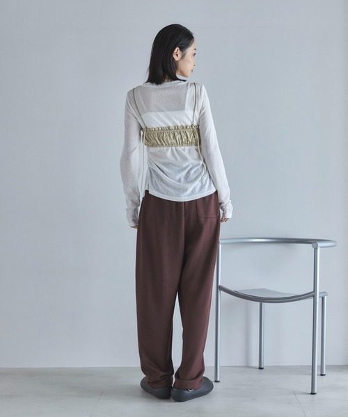 feepur(フェピュール)の「センタースリットシアーロンTee(Tシャツ/カットソー・レディース・ブラック/オフホワイト/ブラウン・MEDIUM)」の20枚目の写真