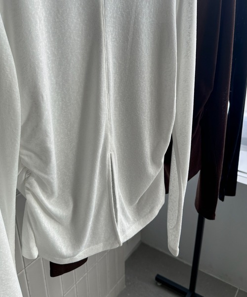 feepur(フェピュール)の「センタースリットシアーロンTee(Tシャツ/カットソー・レディース・ブラック/オフホワイト/ブラウン・MEDIUM)」の15枚目の写真