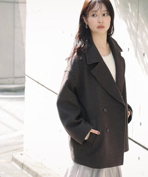 N.（N. Natural Beauty Basic）（エヌエヌナチュラルビューティーベーシック）の「ミドルＰコート（ピーコート・レディース・イエロー系その他/クリーム/ブラウン・MEDIUM/SMALL）」の12枚目の写真