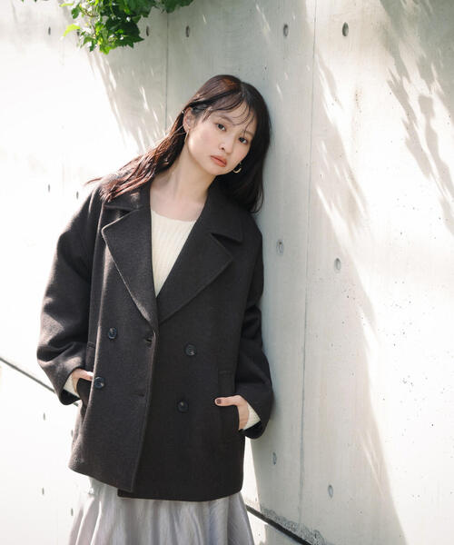 N.（N. Natural Beauty Basic）（エヌエヌナチュラルビューティーベーシック）の「ミドルＰコート（ピーコート・レディース・イエロー系その他/クリーム/ブラウン・MEDIUM/SMALL）」の13枚目の写真