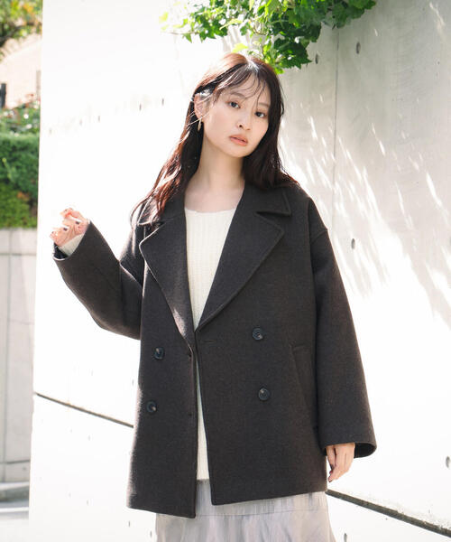 N.（N. Natural Beauty Basic）（エヌエヌナチュラルビューティーベーシック）の「ミドルＰコート（ピーコート・レディース・イエロー系その他/クリーム/ブラウン・MEDIUM/SMALL）」の14枚目の写真