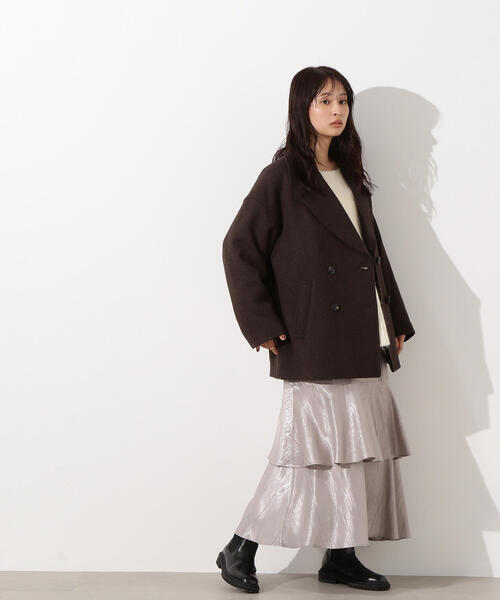 N.（N. Natural Beauty Basic）（エヌエヌナチュラルビューティーベーシック）の「ミドルＰコート（ピーコート・レディース・イエロー系その他/クリーム/ブラウン・MEDIUM/SMALL）」の17枚目の写真