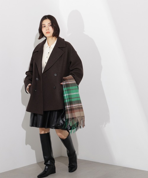 N.（N. Natural Beauty Basic）（エヌエヌナチュラルビューティーベーシック）の「ミドルＰコート（ピーコート・レディース・イエロー系その他/クリーム/ブラウン・MEDIUM/SMALL）」の4枚目の写真