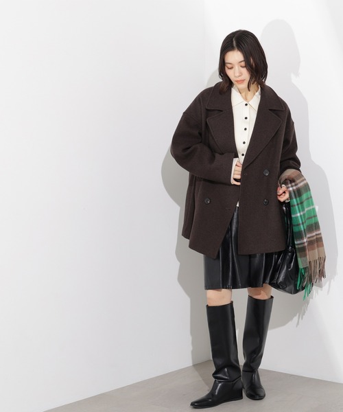 N.（N. Natural Beauty Basic）（エヌエヌナチュラルビューティーベーシック）の「ミドルＰコート（ピーコート・レディース・イエロー系その他/クリーム/ブラウン・MEDIUM/SMALL）」の10枚目の写真