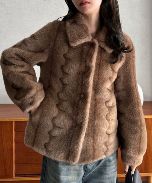 Eclat one（エクラワン）の「【Eclat one】フェイクファー 襟付き