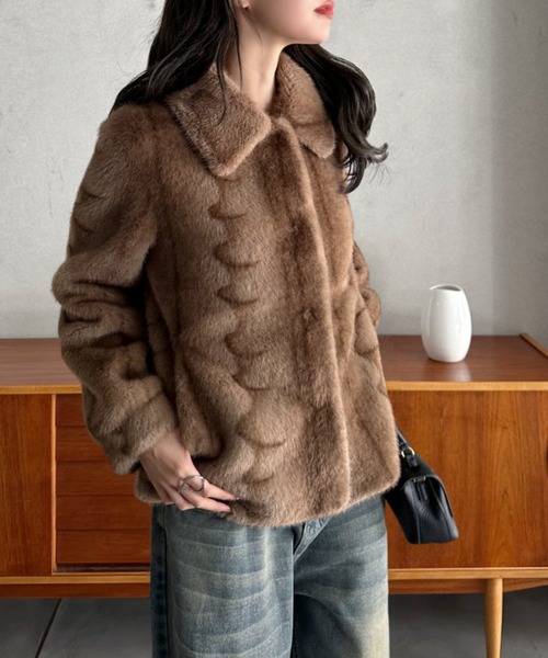 Eclat one（エクラワン）の「【Eclat one】フェイクファー 襟付き