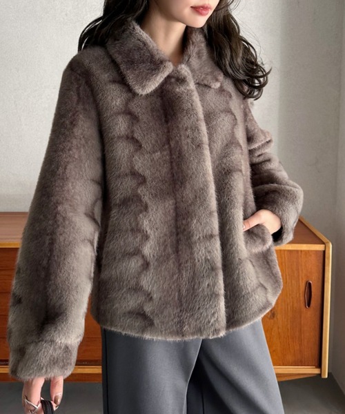 Eclat one（エクラワン）の「【Eclat one】フェイクファー 襟付き