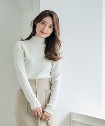 12Twelve Agenda | ハイネック袖口ターンバックリブニットプルオーバー(ニット/セーター)