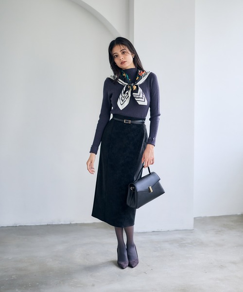 12Twelve Agenda（トゥエルブ　アジェンダ）の「ハイネック袖口ターンバックリブニットプルオーバー（ニット/セーター・レディース・ブルーグリーン/ブラック/ピンク/チャコールグレー/オフホワイト/サックスブルー/ミント・M/L）」の11枚目の写真