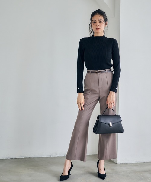 12Twelve Agenda（トゥエルブ　アジェンダ）の「ハイネック袖口ターンバックリブニットプルオーバー（ニット/セーター・レディース・ブルーグリーン/ブラック/ピンク/チャコールグレー/オフホワイト/サックスブルー/ミント・M/L）」の13枚目の写真