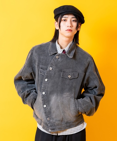 セール】a.p.o.v. カーブラップボタンフロントオーバーサイズ短丈