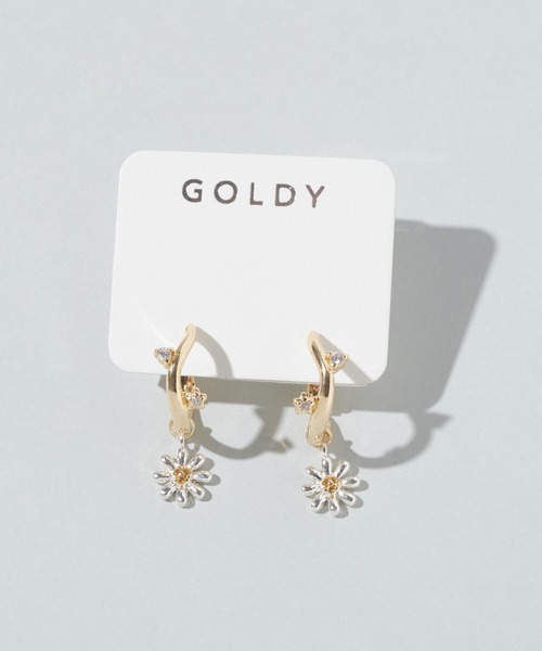 GOLDY（ゴールディ）の「リトル ブルーム イヤリング（イヤリング・レディース・シルバー/ゴールド/シルバー×ゴールド・FREE）」の10枚目の写真