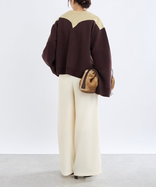 RIVE DROITE（リヴドロワ）の「【à Nice （ア ・ニース）】Twoolワイドパンツ（その他パンツ・レディース・ブラック/オフホワイト・38/36）」の11枚目の写真