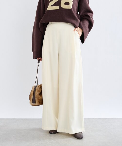 RIVE DROITE（リヴドロワ）の「【à Nice （ア ・ニース）】Twoolワイドパンツ（その他パンツ・レディース・ブラック/オフホワイト・38/36）」の10枚目の写真