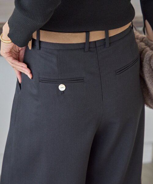 RIVE DROITE（リヴドロワ）の「【à Nice （ア ・ニース）】Twoolワイドパンツ（その他パンツ・レディース・ブラック/オフホワイト・38/36）」の22枚目の写真