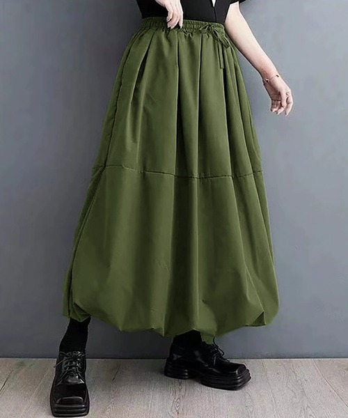 NinaetLina(ニナエリナ)の「バルーン ロングスカート(スカート・レディース・グレー/グリーン/ブラック・L/M)」の3枚目の写真