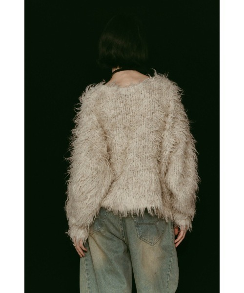 Knuth Marf（クヌースマーフ）の「shaggy cardigan（カーディガン/ボレロ・レディース・ライトベージュ/グレー・FREE）」の7枚目の写真