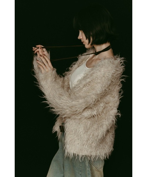 Knuth Marf（クヌースマーフ）の「shaggy cardigan（カーディガン/ボレロ・レディース・ライトベージュ/グレー・FREE）」の12枚目の写真