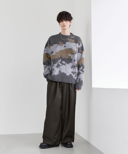 ETELIO(エテリオ)の「ウールブレンドシャギーデザインニット(ニット/セーター・メンズ・ブラック/ブラック系2/ブルー/ブルー系2/ブラウン/ブラック系/チャコール/ブルー系・S/M/L/XL)」の10枚目の写真