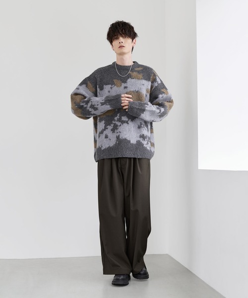 ETELIO(エテリオ)の「ウールブレンドシャギーデザインニット(ニット/セーター・メンズ・ブラック/ブラック系2/ブルー/ブルー系2/ブラウン/ブラック系/チャコール/ブルー系・S/M/L/XL)」の11枚目の写真