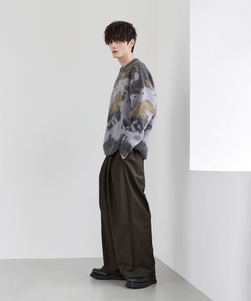 ETELIO(エテリオ)の「ウールブレンドシャギーデザインニット(ニット/セーター・メンズ・ブラック/ブラック系2/ブルー/ブルー系2/ブラウン/ブラック系/チャコール/ブルー系・S/M/L/XL)」の13枚目の写真