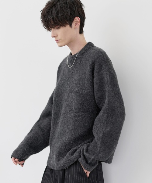 ETELIO(エテリオ)の「ウールブレンドシャギーデザインニット(ニット/セーター・メンズ・ブラック/ブラック系2/ブルー/ブルー系2/ブラウン/ブラック系/チャコール/ブルー系・S/M/L/XL)」の18枚目の写真