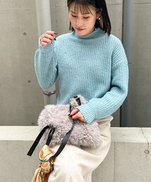 MICO COULIER | ラメホイルフレンチモックネックプルオーバーニット(ニット/セーター)