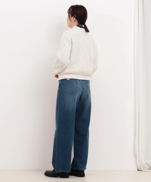 MICO COULIER（ミコクリエ）の「ラメホイルフレンチモックネックプルオーバーニット（ニット/セーター・レディース・ベージュ/ピンク/オフホワイト/サックスブルー・38）」の14枚目の写真