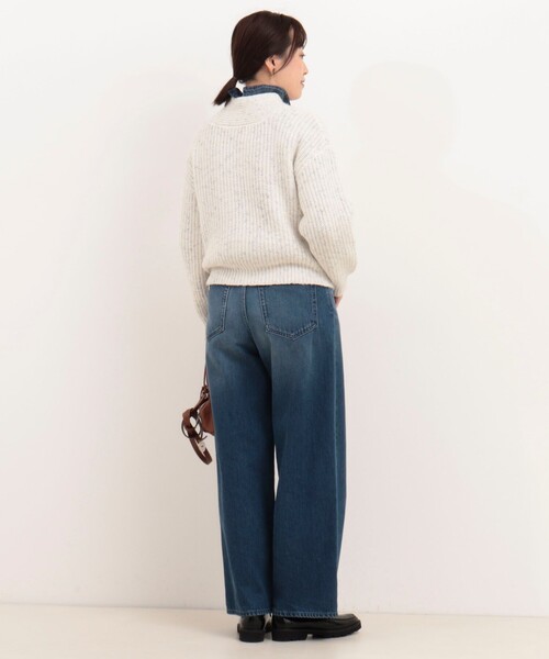 MICO COULIER（ミコクリエ）の「ラメホイルフレンチモックネックプルオーバーニット（ニット/セーター・レディース・ベージュ/ピンク/オフホワイト/サックスブルー・38）」の16枚目の写真