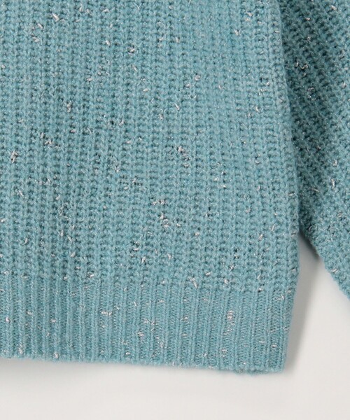 MICO COULIER（ミコクリエ）の「ラメホイルフレンチモックネックプルオーバーニット（ニット/セーター・レディース・ベージュ/ピンク/オフホワイト/サックスブルー・38）」の9枚目の写真