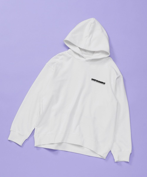 GLOBAL WORK（グローバルワーク）の「はぴだんぶい＊グラフィックパーカー/AND YUA ANY/595513（パーカー・キッズ・オフホワイト/カーキ・MEDIUM/SMALL）」の2枚目の写真