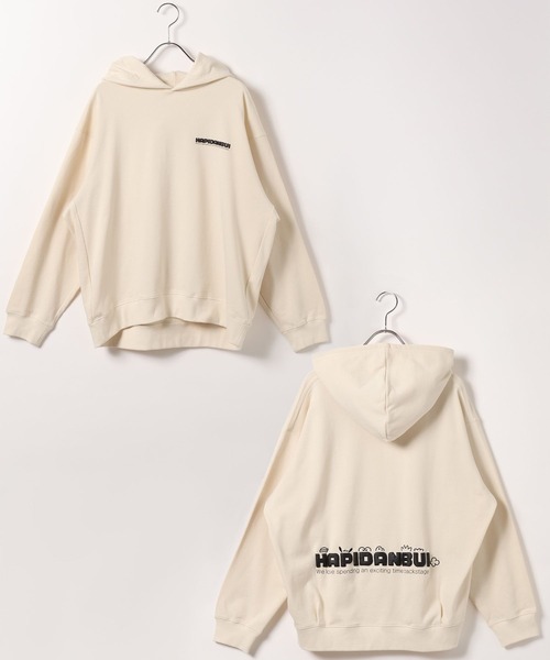 GLOBAL WORK（グローバルワーク）の「はぴだんぶい＊グラフィックパーカー/AND YUA ANY/595513（パーカー・キッズ・オフホワイト/カーキ・MEDIUM/SMALL）」の5枚目の写真