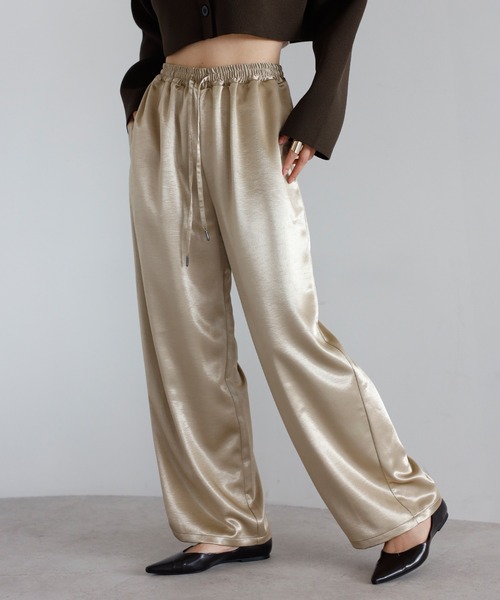ENC（エンク）の「satin easy pants / サテンイージーパンツ（その他パンツ・レディース・ベージュ系その他/ブラック・FREE）」の12枚目の写真