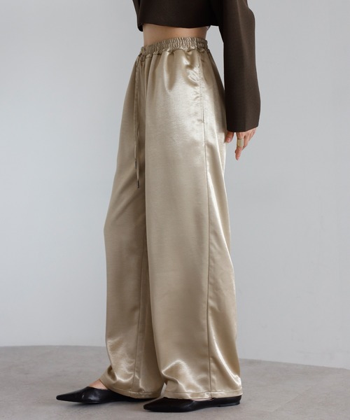 ENC（エンク）の「satin easy pants / サテンイージーパンツ（その他パンツ・レディース・ベージュ系その他/ブラック・FREE）」の14枚目の写真