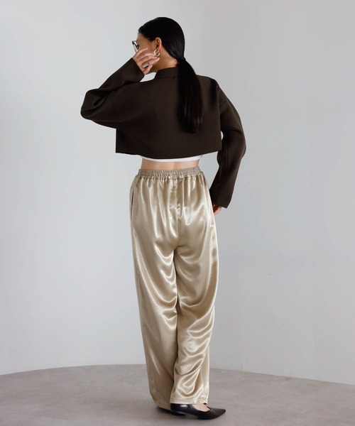 ENC（エンク）の「satin easy pants / サテンイージーパンツ（その他パンツ・レディース・ベージュ系その他/ブラック・FREE）」の15枚目の写真