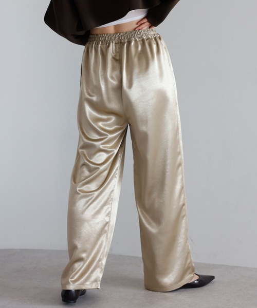 ENC（エンク）の「satin easy pants / サテンイージーパンツ（その他パンツ・レディース・ベージュ系その他/ブラック・FREE）」の16枚目の写真
