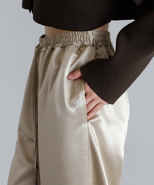 ENC（エンク）の「satin easy pants / サテンイージーパンツ（その他パンツ・レディース・ベージュ系その他/ブラック・FREE）」の18枚目の写真