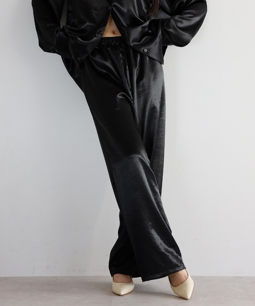 ENC（エンク）の「satin easy pants / サテンイージーパンツ（その他パンツ・レディース・ベージュ系その他/ブラック・FREE）」の5枚目の写真