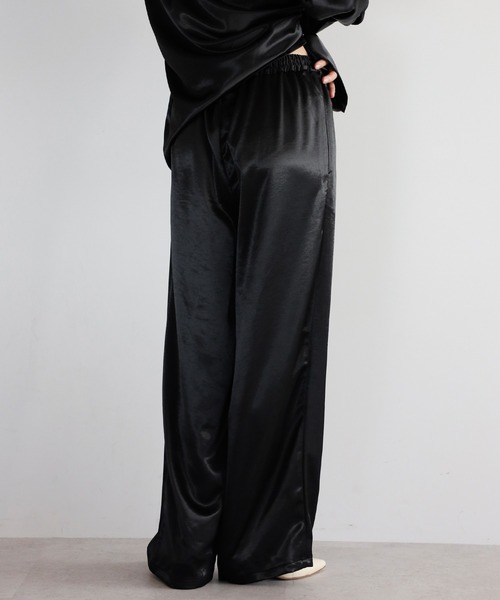 ENC（エンク）の「satin easy pants / サテンイージーパンツ（その他パンツ・レディース・ベージュ系その他/ブラック・FREE）」の10枚目の写真