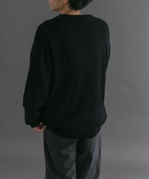 FORK&SPOON（フォークアンドスプーン）の「FORK&SPOON　コットンウールVネックニット（ニット/セーター・メンズ・ブラック/グレー系その他・4/5）」の7枚目の写真