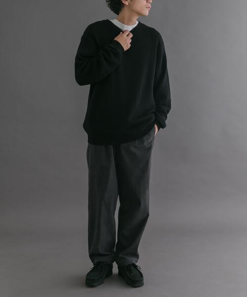 FORK&SPOON（フォークアンドスプーン）の「FORK&SPOON　コットンウールVネックニット（ニット/セーター・メンズ・ブラック/グレー系その他・4/5）」の8枚目の写真