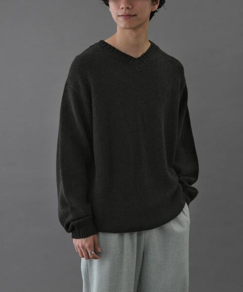 FORK&SPOON（フォークアンドスプーン）の「FORK&SPOON　コットンウールVネックニット（ニット/セーター・メンズ・ブラック/グレー系その他・4/5）」の13枚目の写真