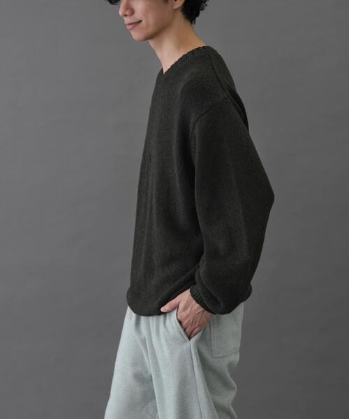 FORK&SPOON（フォークアンドスプーン）の「FORK&SPOON　コットンウールVネックニット（ニット/セーター・メンズ・ブラック/グレー系その他・4/5）」の14枚目の写真