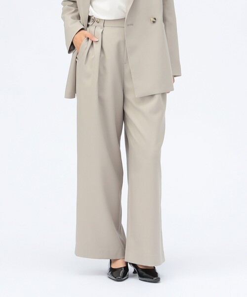 BEAMS HEART(ビームスハート)の「【セレモニー・ハレの日】アジャスト ワイドパンツ(セットアップ対応)(スラックス・レディース・グレー/ブラウン系その他2/ブラック・FREE)」の3枚目の写真