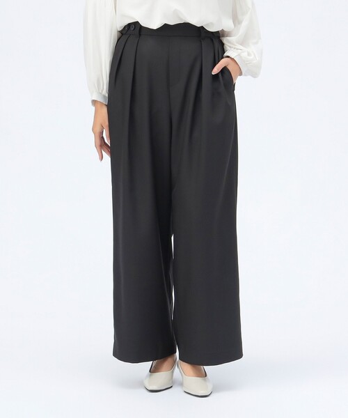 BEAMS HEART(ビームスハート)の「【セレモニー・ハレの日】アジャスト ワイドパンツ(セットアップ対応)(スラックス・レディース・グレー/ブラウン系その他2/ブラック・FREE)」の2枚目の写真