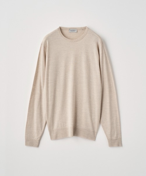 JOHN SMEDLEY（ジョンスメドレー）の「クルーネック長袖ニットプルオーバー（ニット/セーター・メンズ・ブルー系その他4/カーキ/ブラウン系その他/グレー系その他/ブラック/ブラウン系その他2/チャコールグレー/グレー/ブルー系その他/ダークグレー/グリーン/ベージュ系その他/ブラウン系その他3/レッド系その他/ホワイト/ダークネイビー/オレンジ・L/M/S/XL）」の6枚目の写真