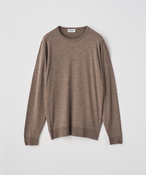 JOHN SMEDLEY（ジョンスメドレー）の「クルーネック長袖ニットプルオーバー（ニット/セーター・メンズ・ブルー系その他4/カーキ/ブラウン系その他/グレー系その他/ブラック/ブラウン系その他2/チャコールグレー/グレー/ブルー系その他/ダークグレー/グリーン/ベージュ系その他/ブラウン系その他3/レッド系その他/ホワイト/ダークネイビー/オレンジ・L/M/S/XL）」の7枚目の写真